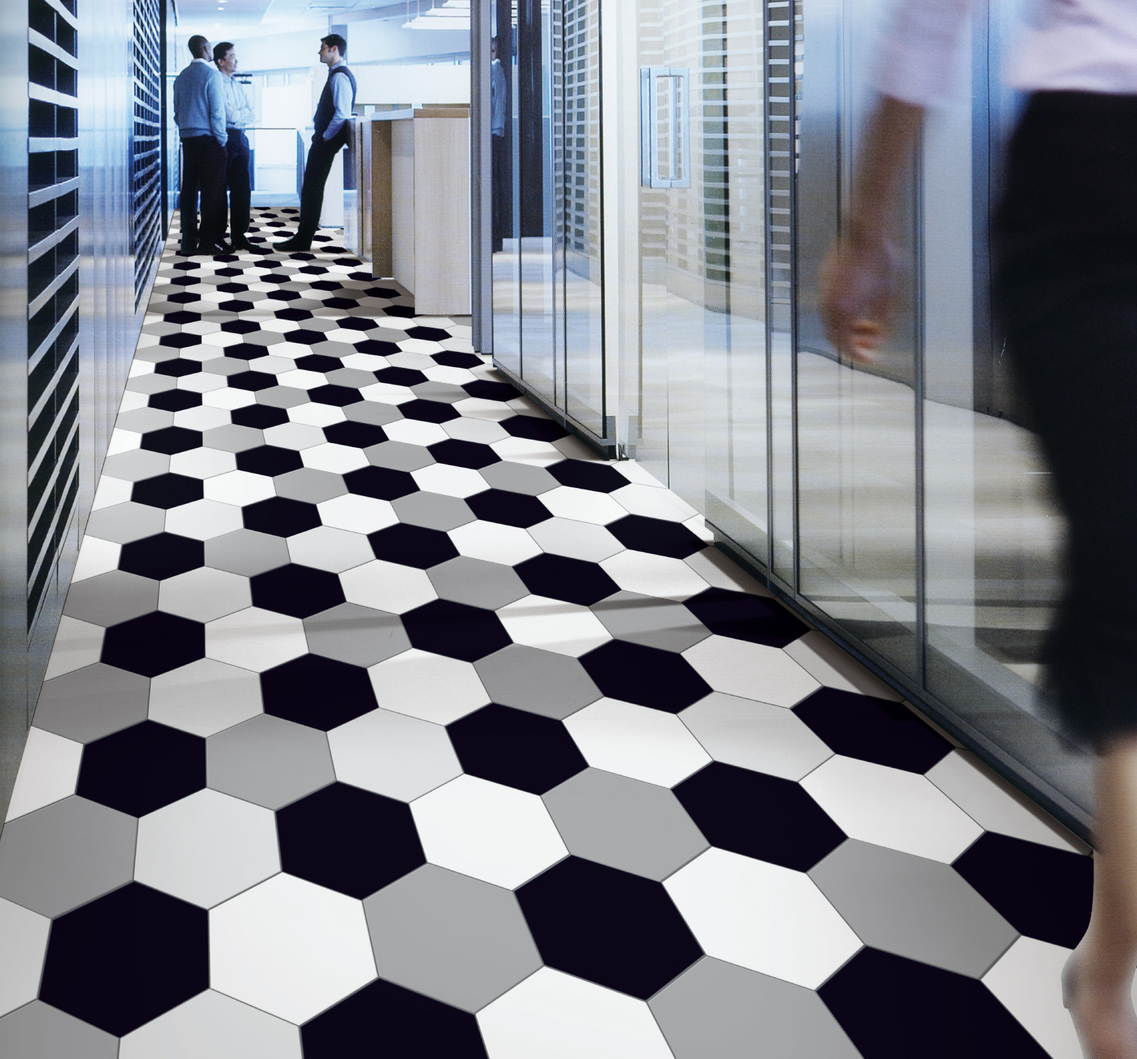 Aisle Hexagonal Tile Flooring 